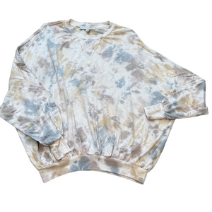 Young Fabulous & Broke Tie Dye Brown /Blue Batwing Top sz S